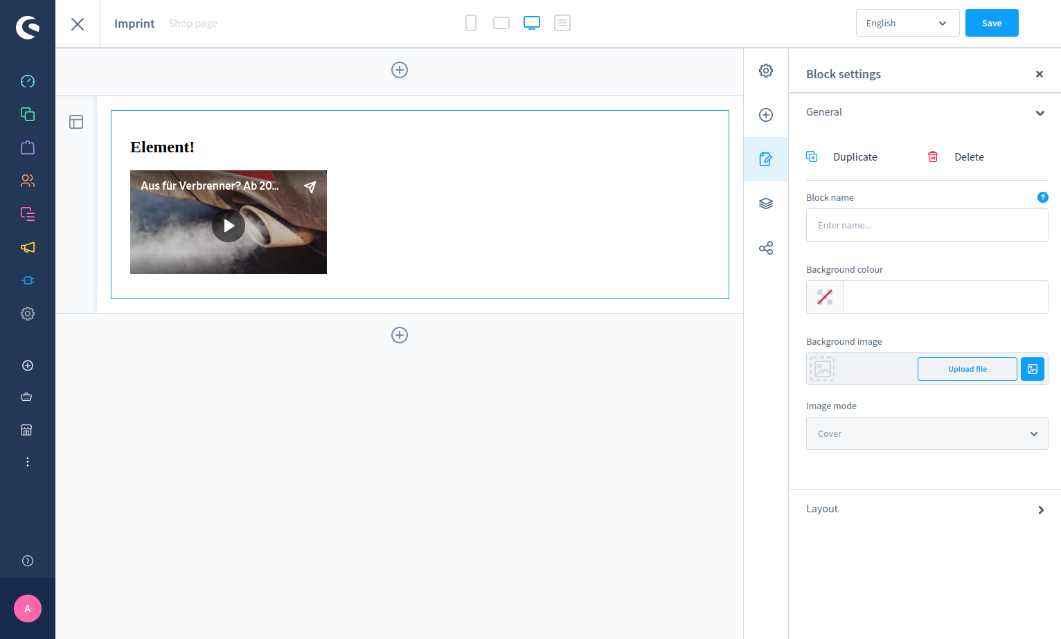 Dailymotion CMS element