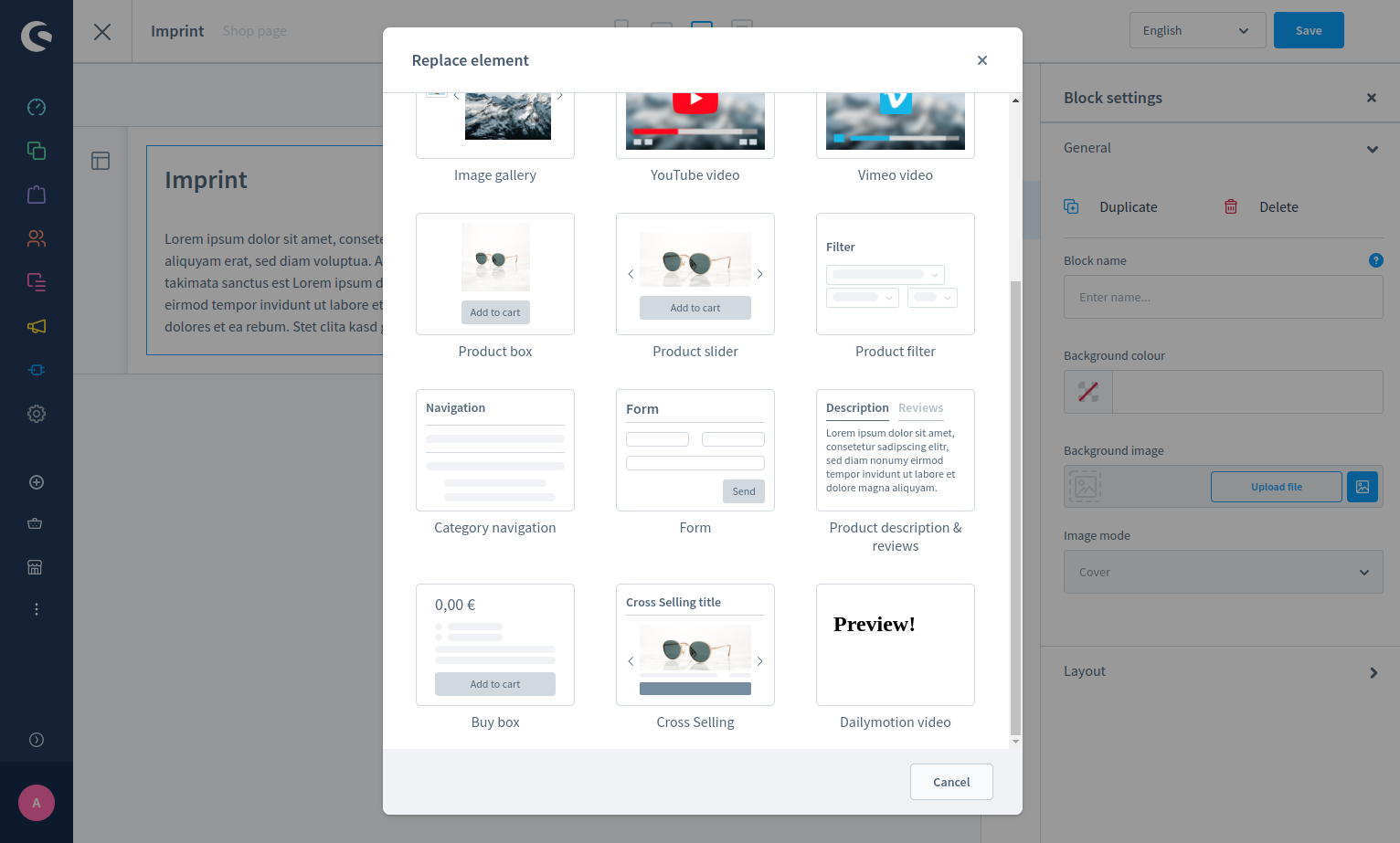 Dailymotion element preview