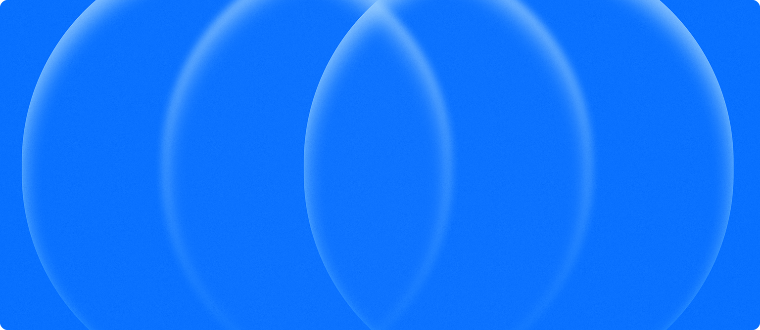 A sketch of three circles overlaying each other. The image is tinted in shades of blue.